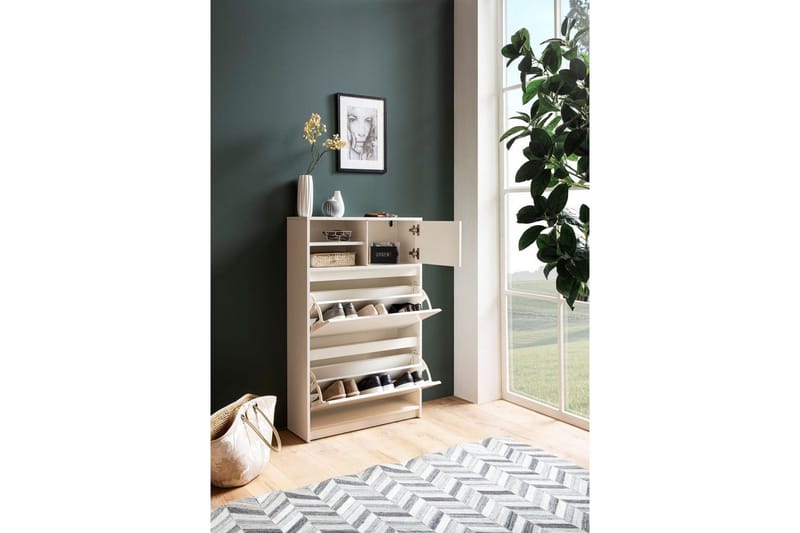 Skoskåp Wohnling med 2 utfällbara fack 1 dörr melaminbelagd mdf modern - Förvaring - Skoförvaring - Skoskåp