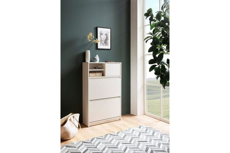 Skoskåp Wohnling med 2 utfällbara fack 1 dörr melaminbelagd mdf modern - Förvaring - Skoförvaring - Skoskåp