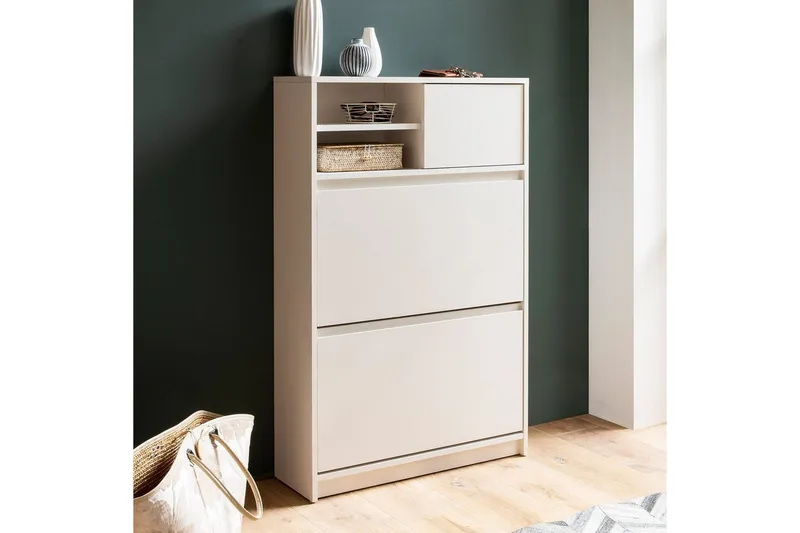 Skoskåp Wohnling med 2 utfällbara fack 1 dörr melaminbelagd mdf modern - Förvaring - Skoförvaring - Skoskåp