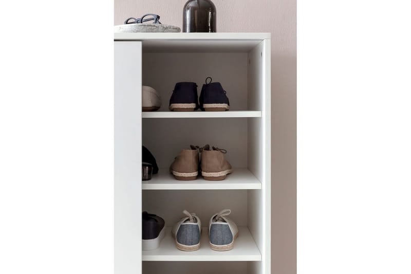 Skoskåp Wohnling melaminbelagd MDF, skjutdörrar, för 20 par Vit - Vit - Förvaring - Skoförvaring - Skoskåp