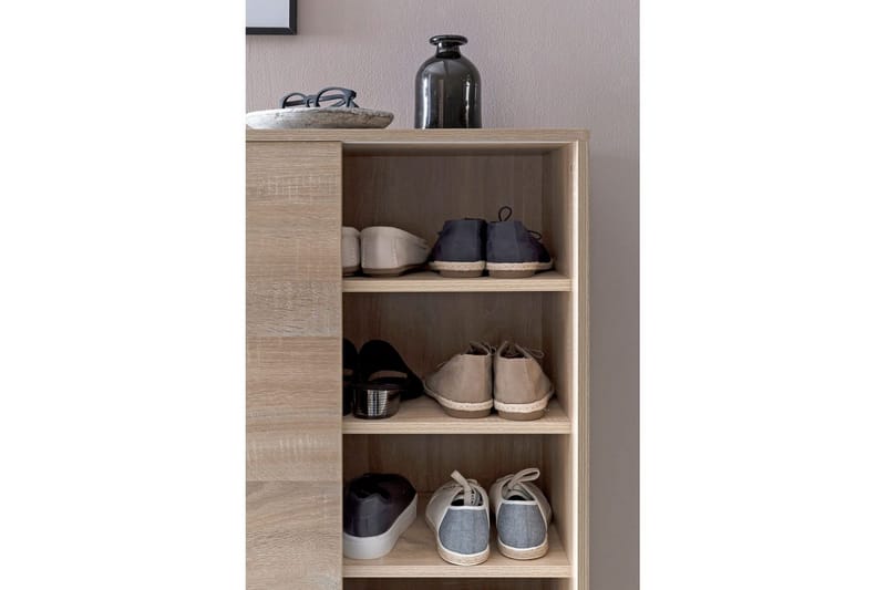 Skoskåp Wohnling melaminbelagd MDF, skjutdörrar, för 20 par Sonoma - Sonoma - Förvaring - Skoförvaring - Skoskåp