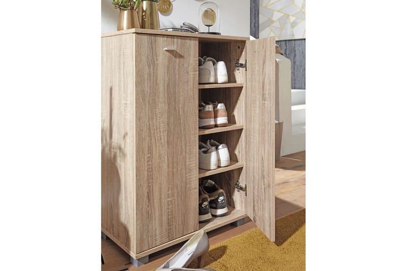 Skoskåp Wohnling NIMES för 12 par och 2 dörrar, folierad spånskiva Sonoma - Sonoma - Förvaring - Skoförvaring - Skoskåp