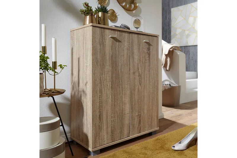 Skoskåp Wohnling NIMES för 12 par och 2 dörrar, folierad spånskiva Sonoma - Sonoma - Förvaring - Skoförvaring - Skoskåp