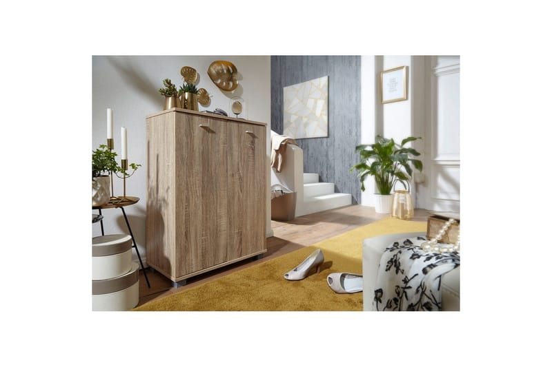 Skoskåp Wohnling NIMES för 12 par och 2 dörrar, folierad spånskiva Sonoma - Sonoma - Förvaring - Skoförvaring - Skoskåp