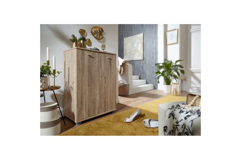 Skoskåp Wohnling NIMES för 12 par och 2 dörrar, folierad spånskiva Sonoma - Sonoma - Förvaring - Skoförvaring - Skoskåp