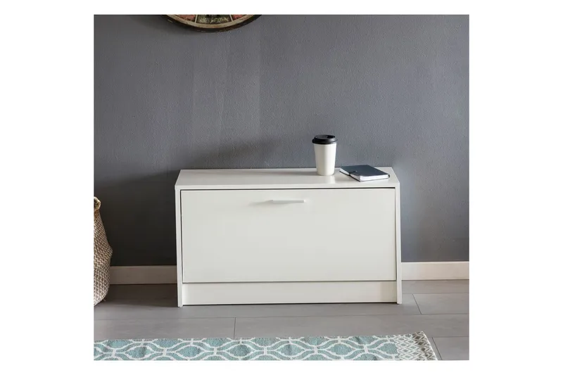 Skoskåp Wohnling SPLIT med fällbara fack, foliebelagd spånskiva Vit - Vit - Förvaring - Skoförvaring - Skoskåp