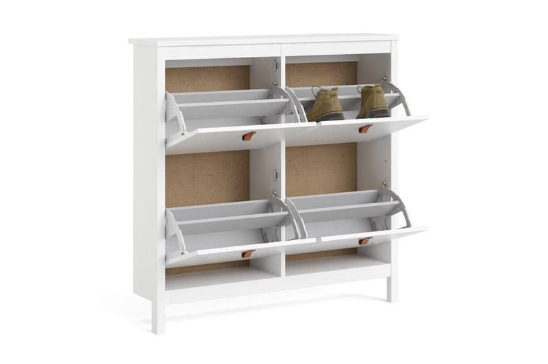 Vallvidera Skoskåp 25x102 cm - Vit/Natur - Förvaring - Skoförvaring - Skoskåp