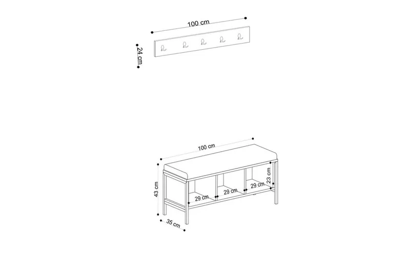 Talric Skoskåp 100 cm - Natur - Förvaring - Skoförvaring - Skoskåp