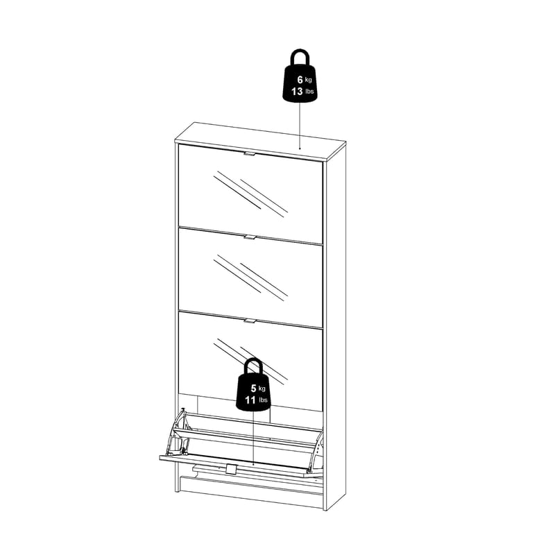 Tenor Skoskåp 4 fack 70x24x162 cm - Förvaring - Skoförvaring - Skoskåp