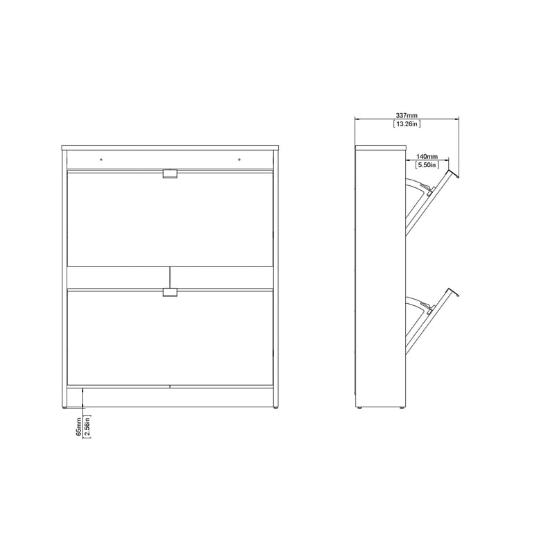 Tenor Skoskåp med 2 fack 70x16x85 cm - Förvaring - Skoförvaring