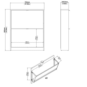 Tenor Skoskåp med 2 fack 70x16x85 cm - Förvaring - Skoförvaring