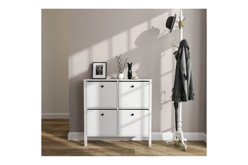 Torval Skoskåp 101 cm - Natur/Vit - Förvaring - Skoförvaring - Skoskåp