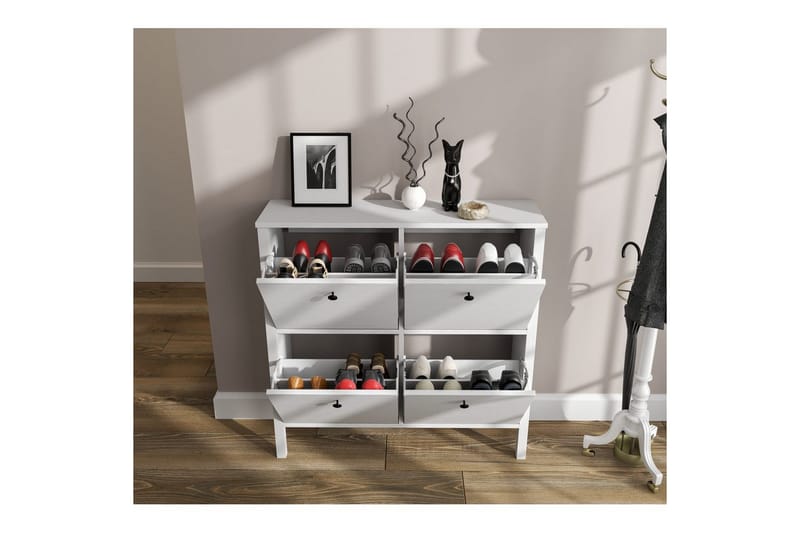 Torval Skoskåp 101 cm - Natur/Vit - Förvaring - Skoförvaring - Skoskåp