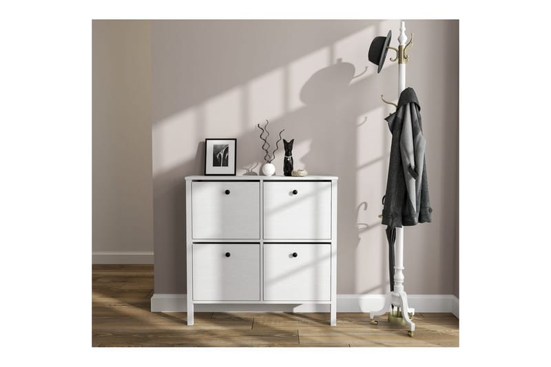 Torval Skoskåp 101 cm - Natur/Vit - Förvaring - Skoförvaring - Skoskåp