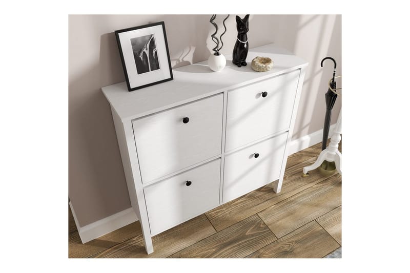 Torval Skoskåp 101 cm - Natur/Vit - Förvaring - Skoförvaring - Skoskåp