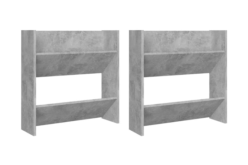 Väggmonterat skoställ 2 st betonggrå 60x18x60 cm spånskiva - Betonggrå - Förvaring - Skoförvaring