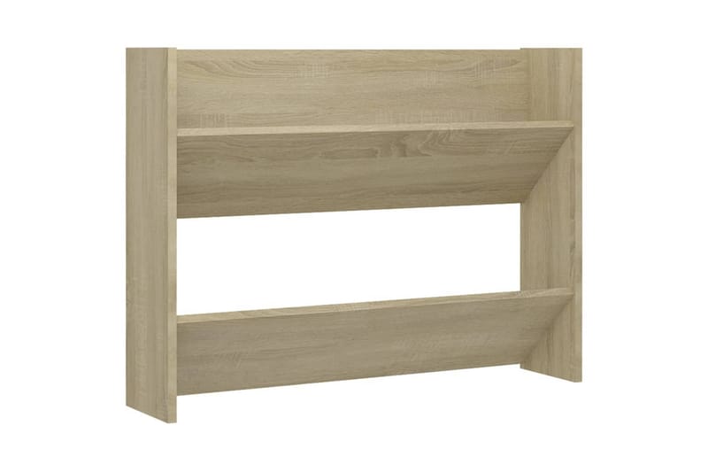 Väggmonterat skoställ 2 st sonoma-ek 80x18x60 cm spånskiva - Ek - Förvaring - Skoförvaring