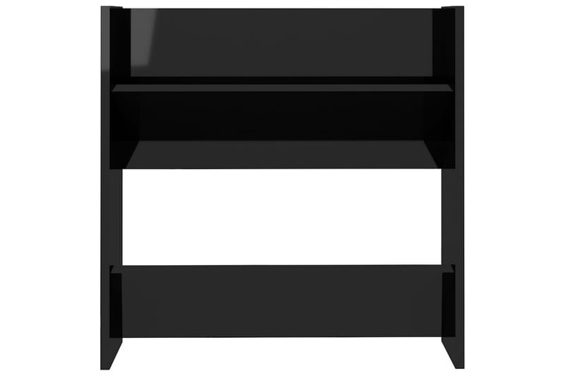 Väggmonterat skoställ 2 st svart högglans 60x18x60 cm spånsk - Svart högglans - Förvaring - Skoförvaring