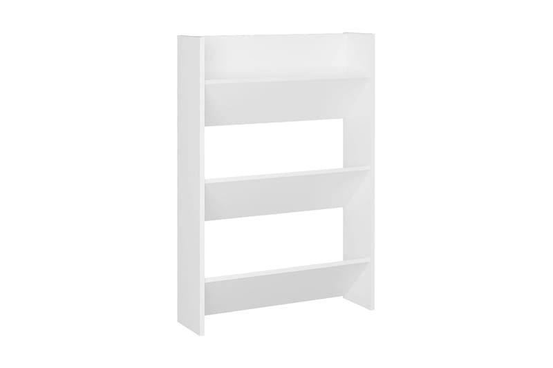 Väggmonterat skoställ 2 st vit 60x18x90 cm spånskiva - Vit - Förvaring - Skoförvaring