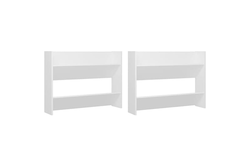 Väggmonterat skoställ 2 st vit 80x18x60 cm spånskiva - Vit - Förvaring - Skoförvaring