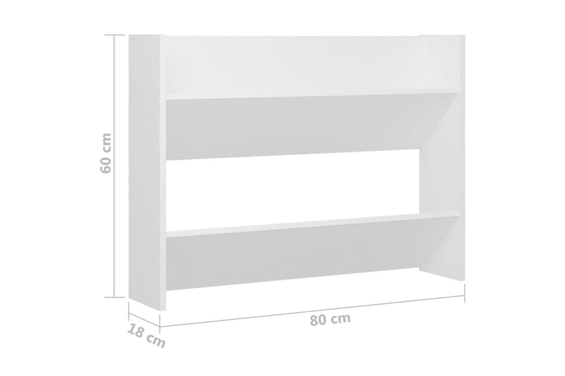 Väggmonterat skoställ 2 st vit 80x18x60 cm spånskiva - Vit - Förvaring - Skoförvaring