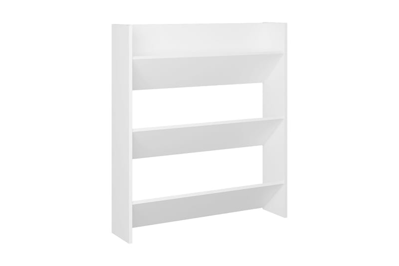 Väggmonterat skoställ 2 st vit 80x18x90 cm spånskiva - Vit - Förvaring - Skoförvaring
