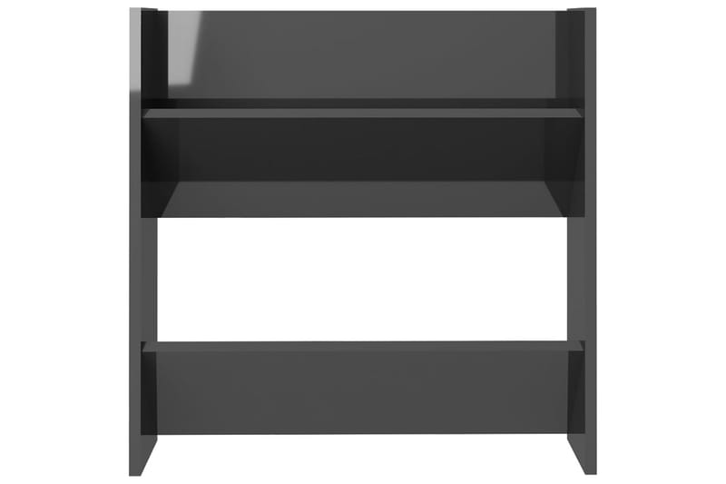 Väggmonterat skoställ 4 st grå högglans 60x18x60 cm spånskiv - Grå högglans - Förvaring - Skoförvaring