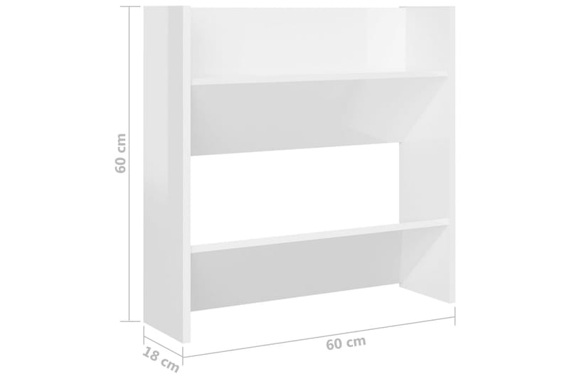 Väggmonterat skoställ 4 st vit högglans 60x18x60 cm spånskiv - Vit högglans - Hallförvaring - Skoförvaring - Skohylla & skoställ