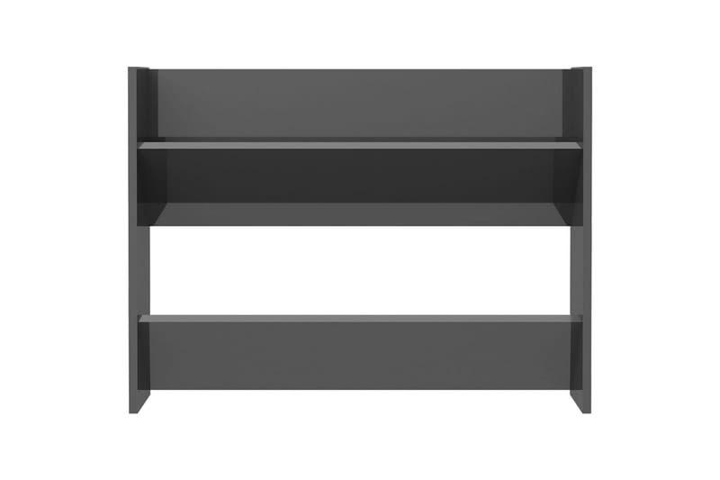 Väggmonterat skoställ grå högglans 80x18x60 cm spånskiva - Grå högglans - Förvaring - Skoförvaring