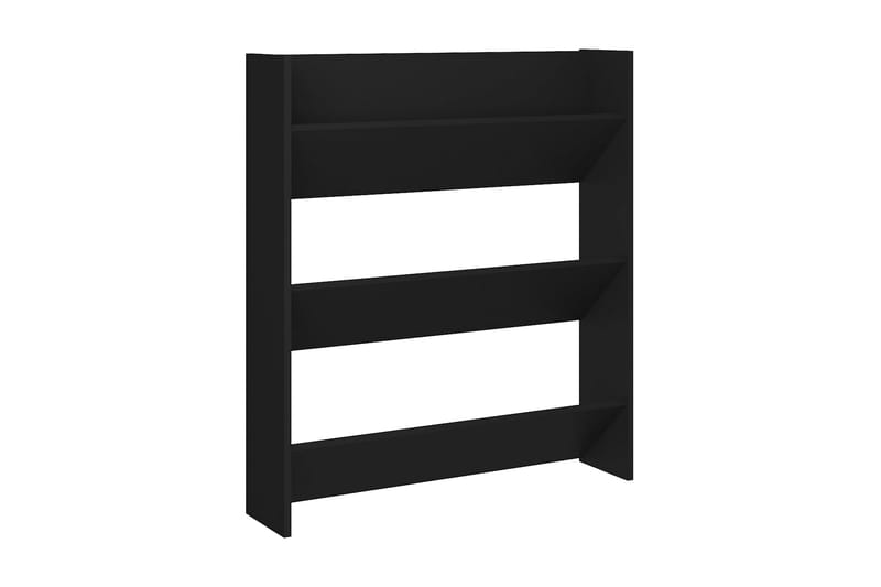 Väggmonterat skoställ svart 80x18x90 cm spånskiva - Svart - Förvaring - Skoförvaring