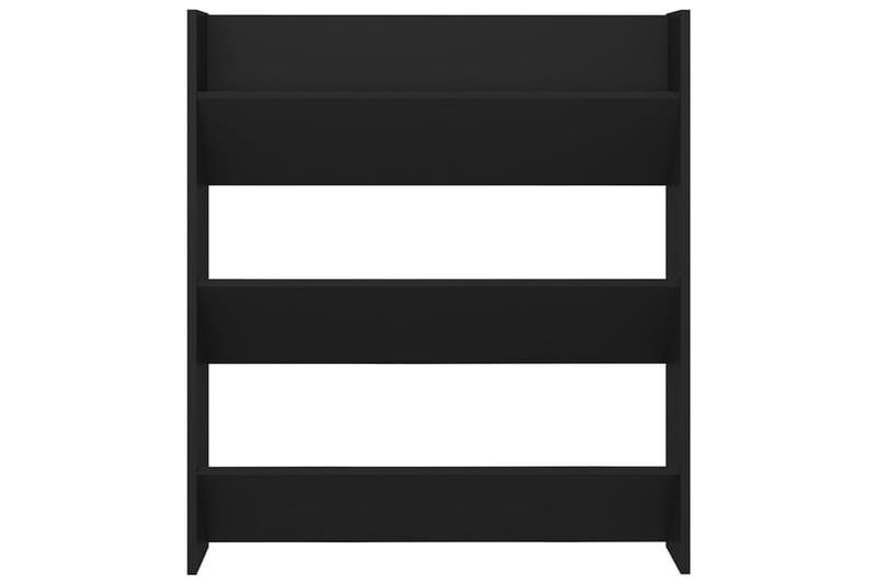 Väggmonterat skoställ svart 80x18x90 cm spånskiva - Svart - Förvaring - Skoförvaring