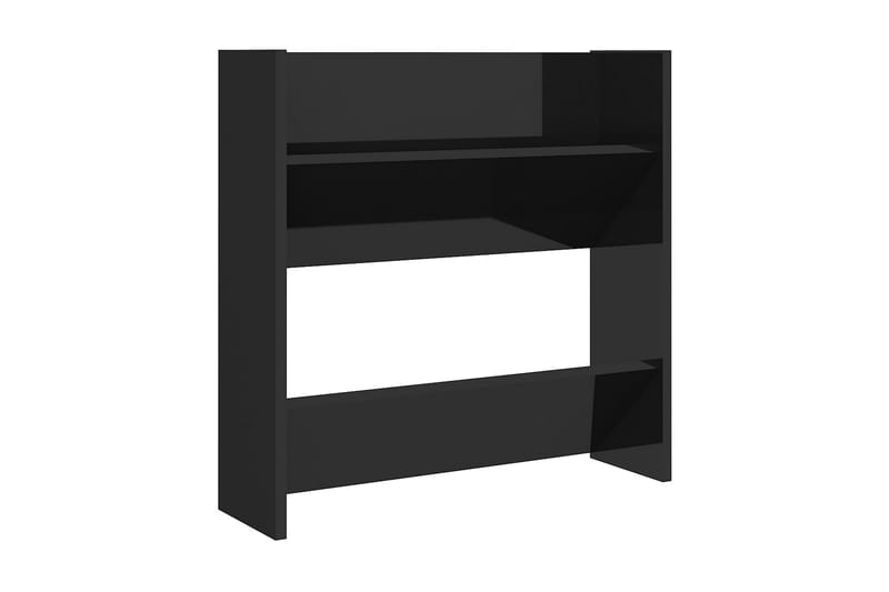 Väggmonterat skoställ svart högglans 60x18x60 cm spånskiva - Svart högglans - Förvaring - Skoförvaring
