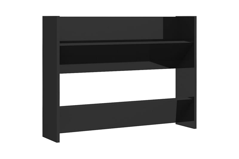 Väggmonterat skoställ svart högglans 80x18x60 cm spånskiva - Svart högglans - Förvaring - Skoförvaring