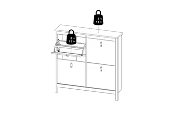 Vallvidera Skoskåp 102,6 cm - Svart - Förvaring - Skoförvaring