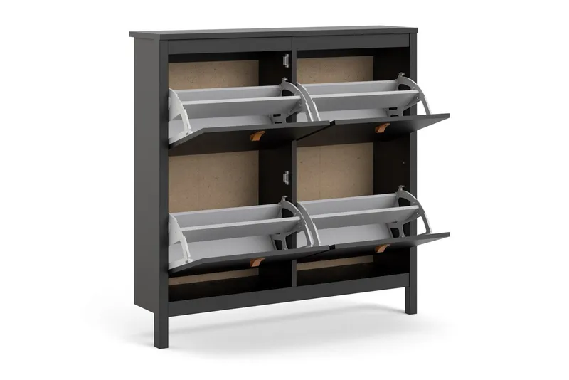 Vallvidera Skoskåp 25x102 cm - Svart/Natur - Förvaring - Skoförvaring - Skoskåp