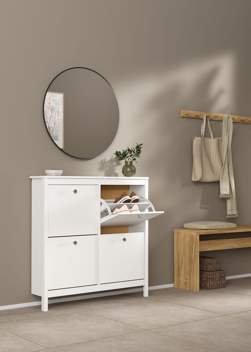 Vallvidera Skoskåp med 4 fack 103x25x103 cm - Förvaring - Skoförvaring - Skoskåp