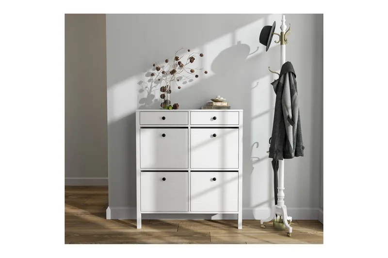 Veylin Skoskåp 101 cm - Natur/Vit - Förvaring - Skoförvaring - Skoskåp