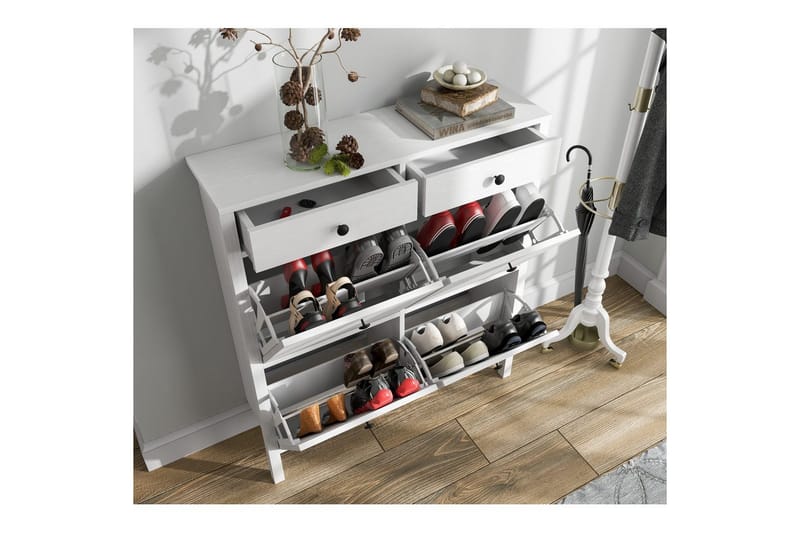 Veylin Skoskåp 101 cm - Natur/Vit - Förvaring - Skoförvaring - Skoskåp