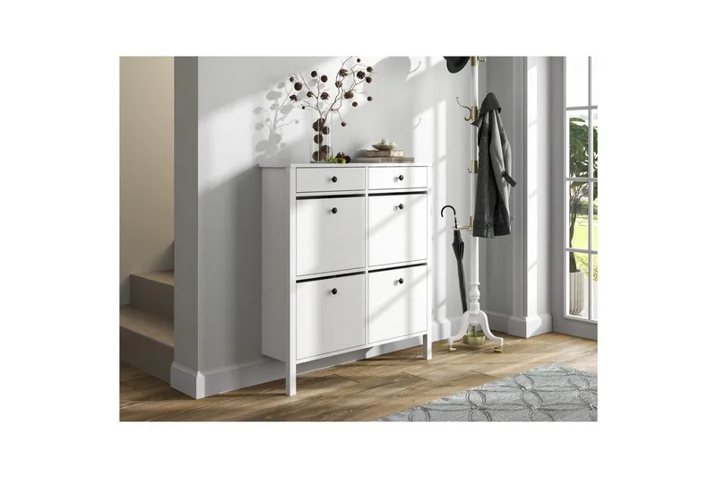 Veylin Skoskåp 101 cm - Natur/Vit - Förvaring - Skoförvaring - Skoskåp