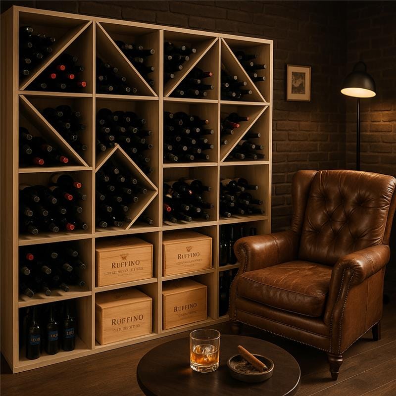 Förvaringsbox i trä för vin | 60x60 cm | Arvino, undefined