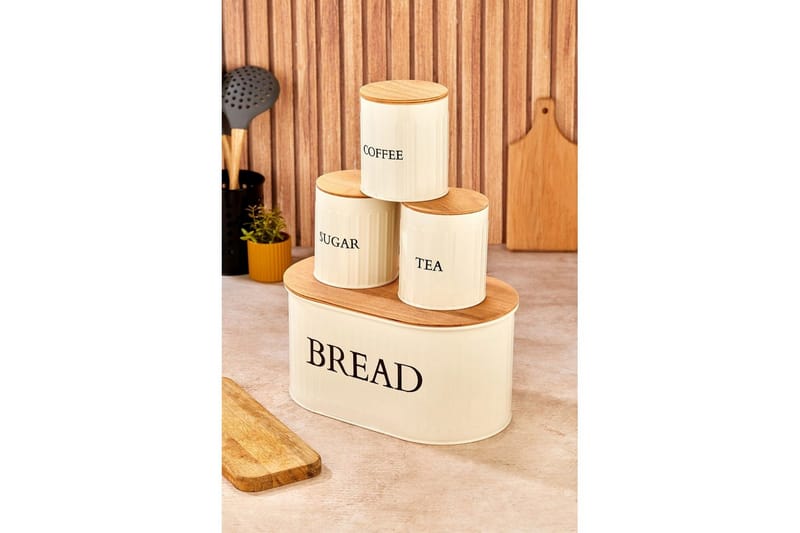 Elven Förvaringsask 15 cm 4-pack - Cremevit - Förvaring - Småförvaring - Förvaringsburk - Förvaringsask