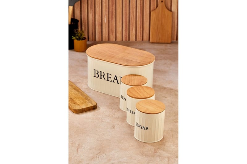 Elven Förvaringsask 15 cm 4-pack - Cremevit - Förvaring - Småförvaring - Förvaringsburk - Förvaringsask
