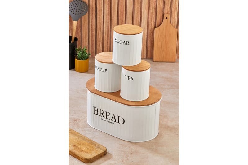 Elven Förvaringsask 15 cm 4-pack - Cremevit - Förvaring - Småförvaring - Förvaringsburk - Förvaringsask