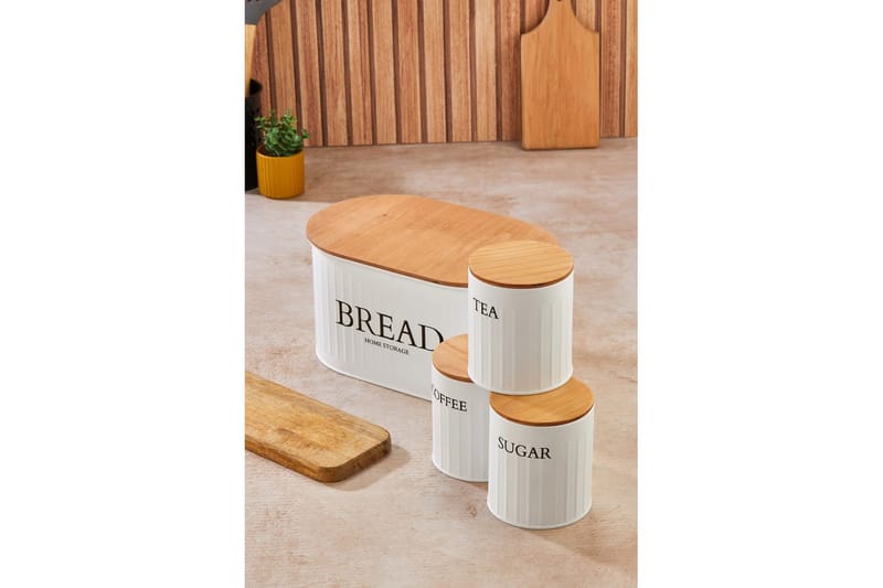 Elven Förvaringsask 15 cm 4-pack - Cremevit - Förvaring - Småförvaring - Förvaringsburk - Förvaringsask