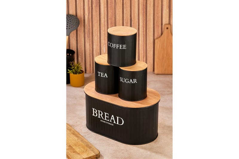 Elven Förvaringsask 15 cm 4-pack - Svart - Förvaring - Småförvaring - Förvaringsburk - Förvaringsask