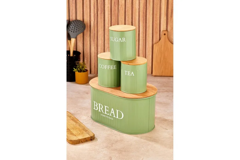 Förvaringslådesats (4 delar) Selinbridge Grön - Grön - Förvaring - Småförvaring - Förvaringsburk - Förvaringsask