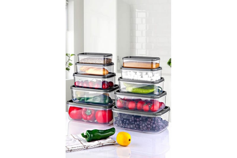 Förvaringslådeset (10 delar) Quantis Transparent - Ivory - Förvaring - Småförvaring - Förvaringsburk - Förvaringsask