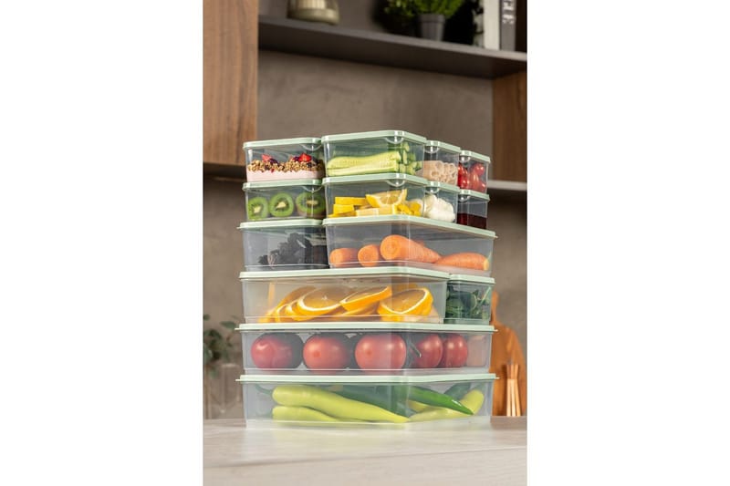 Förvaringslådeset (18 delar) Soyam 18 Mint - Mintgrön - Förvaring - Småförvaring - Förvaringsburk - Förvaringsask