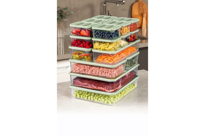 Förvaringslådeset (18 delar) Soyam 18 Mint - Mintgrön - Förvaring - Småförvaring - Förvaringsburk - Förvaringsask