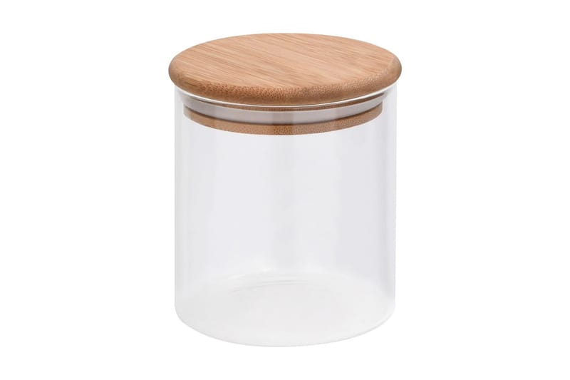 Förvaringsburkar i glas med bambulock 10 st 600 ml - Transparent - Förvaring - Småförvaring - Förvaringsburk